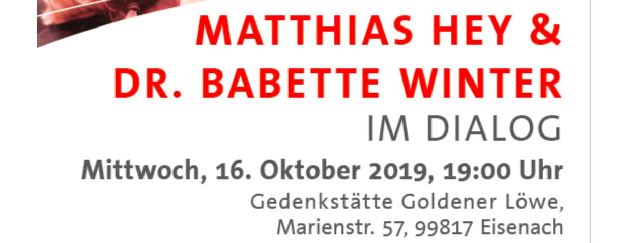 Redezeit in Eisenach – Matthias Hey im Dialog mit Babette Winter