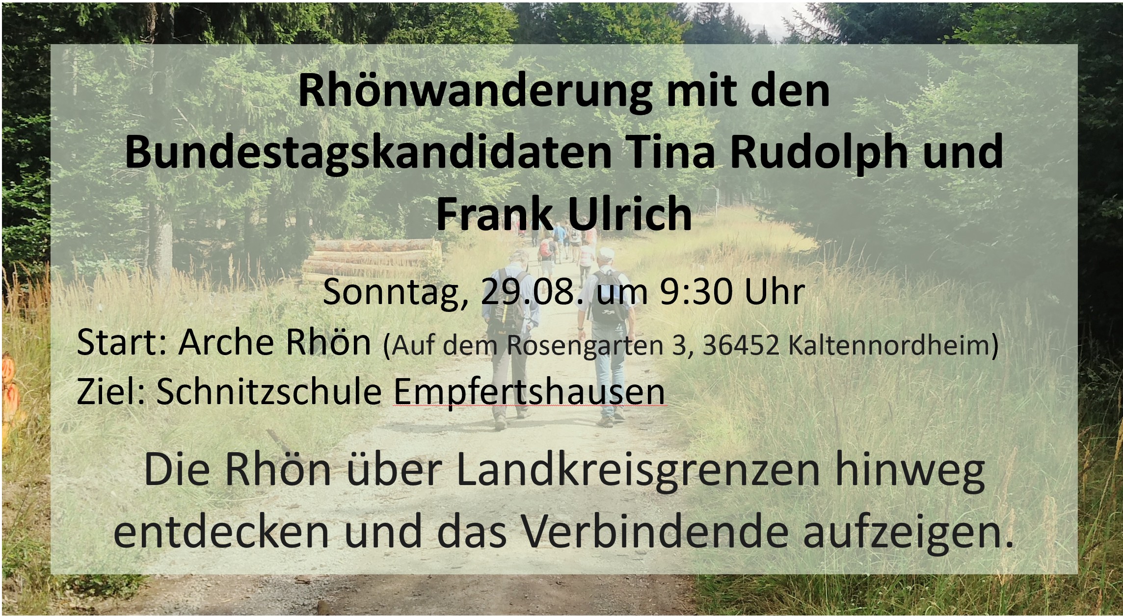 Rhönwanderung mit den Bundestagskandidaten Tina Rudolph und Frank Ulrich